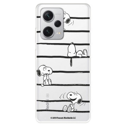 Funda para Xiaomi Redmi Note 12 5G Oficial de Peanuts Snoopy rayas - Snoopy