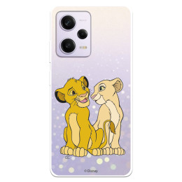 Funda para Xiaomi Redmi Note 12 Pro 5G Oficial de Disney Simba y Nala Silueta - El Rey León