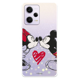 Funda para Xiaomi Redmi Note 12 Pro 5G Oficial de Disney Mickey y Minnie Beso - Clásicos Disney