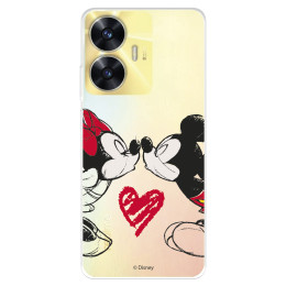 Funda para Realme C55 Oficial de Disney Mickey y Minnie Beso - Clásicos Disney