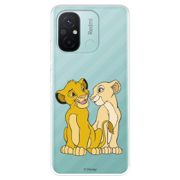 Funda para Xiaomi Redmi 12C Oficial de Disney Simba y Nala Silueta - El Rey León