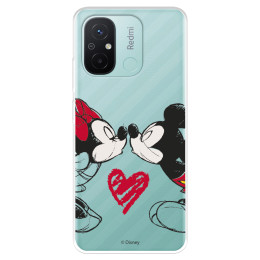 Funda para Xiaomi Redmi 12C Oficial de Disney Mickey y Minnie Beso - Clásicos Disney