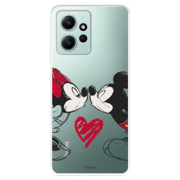 Funda para Xiaomi Redmi Note 12 4G Oficial de Disney Mickey y Minnie Beso - Clásicos Disney
