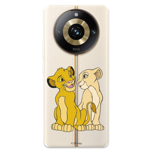 Funda para Realme 11 Pro Plus Oficial de Disney Simba y Nala Silueta - El Rey León