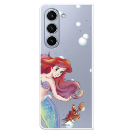 Funda para Samsung Galaxy Z Fold 5 Oficial de Disney Ariel y Sebastián Burbujas - La Sirenita