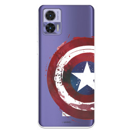 Funda para Motorola Edge 30 Neo Oficial de Marvel Capitán América Escudo Transparente - Marvel