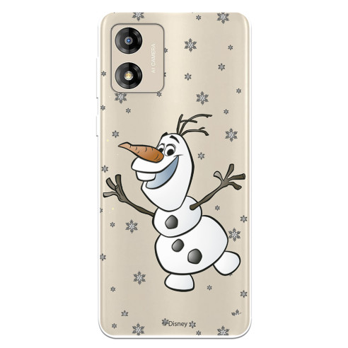 Funda para Motorola Moto E13 Oficial de Disney Olaf Transparente - Frozen