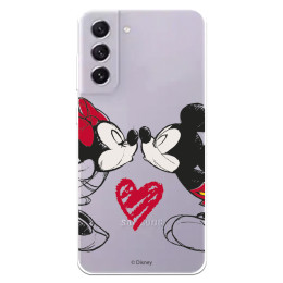 Funda para Samsung Galaxy S23 FE Oficial de Disney Mickey y Minnie Beso - Clásicos Disney