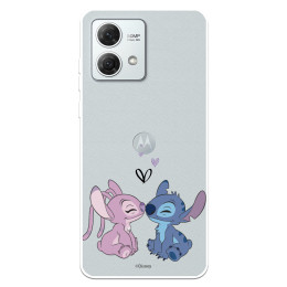 Funda para Motorola Moto G84 5G Oficial de Disney Angel & Stitch Beso - Lilo & Stitch