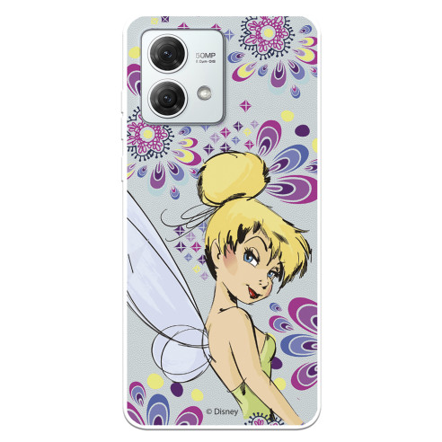 Funda para Motorola Moto G84 5G Oficial de Disney Campanilla Flores - Peter Pan