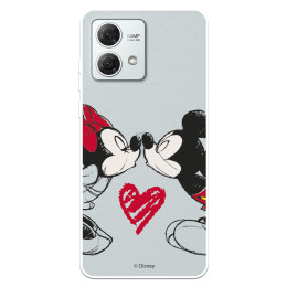 Funda para Motorola Moto G84 5G Oficial de Disney Mickey y Minnie Beso - Clásicos Disney