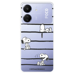 Funda para Xiaomi Poco C65 Oficial de Peanuts Snoopy rayas - Snoopy
