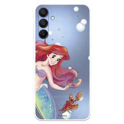Funda para Samsung Galaxy A15 5G Oficial de Disney Ariel y Sebastián Burbujas - La Sirenita