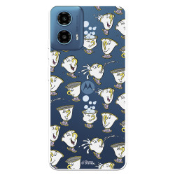 Funda para Motorola Moto G34 Oficial de Disney Chip Potts Siluetas - La Bella y la Bestia