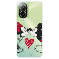 Funda para Realme C67 Oficial de Disney Mickey y Minnie Beso - Clásicos Disney