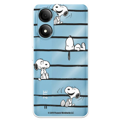 Funda para ZTE Blade A33s Oficial de Peanuts Snoopy rayas - Snoopy