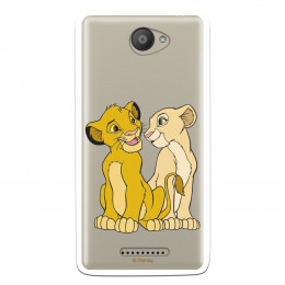 Carcasa Oficial Disney Simba y Nala transparente para BQ Aquaris U Lite - El Rey León- La Casa de las Carcasas