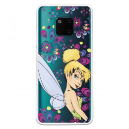 Carcasa Oficial Disney Campanilla Flores Transparente para Huawei Mate 20 Pro - Peter Pan- La Casa de las Carcasas