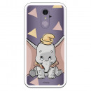 Carcasa Oficial Disney Dumbo silueta transparente para LG Q7 - Dumbo- La Casa de las Carcasas