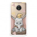 Carcasa Oficial Disney Dumbo silueta transparente para Motorola Moto E4 Plus - Dumbo- La Casa de las Carcasas