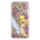 Carcasa Oficial Disney Campanilla Flores Transparente para Motorola Moto G7 Play - Peter Pan- La Casa de las Carcasas