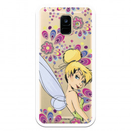 Carcasa Oficial Disney Campanilla Flores Transparente para Samsung Galaxy A6 2018 - Peter Pan- La Casa de las Carcasas