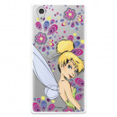 Carcasa Oficial Disney Campanilla Flores Transparente para Sony Xperia XA1 Plus - Peter Pan- La Casa de las Carcasas