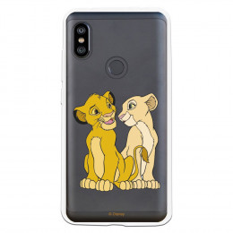 Carcasa Oficial Disney Simba y Nala transparente para Xiaomi Redmi Note 6 Pro - El Rey León- La Casa de las Carcasas