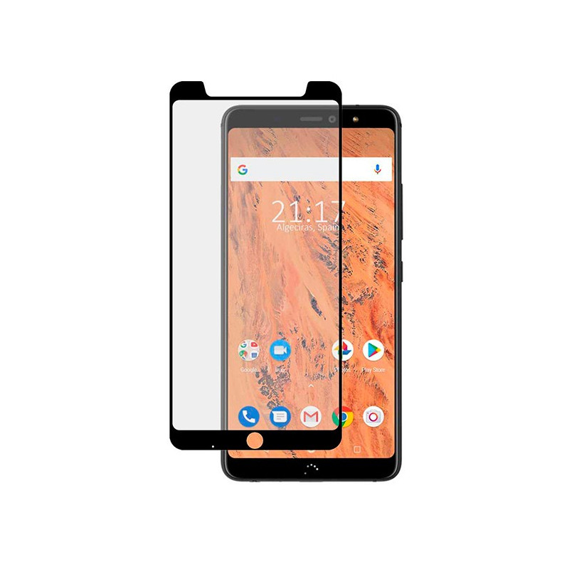 Verre Trempé Complet Noir pour Bq Aquaris X2