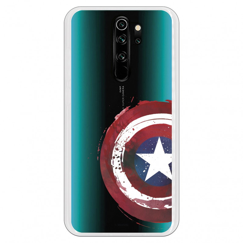 Funda para Xiaomi Redmi Note 8 Pro Oficial de Marvel Capitán América Escudo Transparente - Marvel