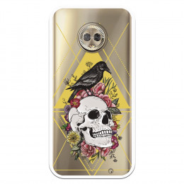 Carcasa Calavera Cuervo para Motorola Moto G6 Plus- La Casa de las Carcasas