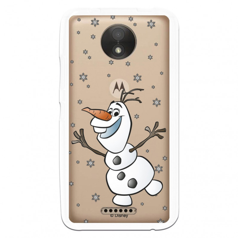 Funda para Motorola Moto C Oficial de Disney Olaf Transparente - Frozen