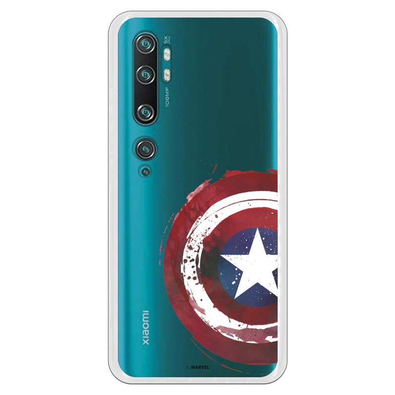 Funda para Xiaomi Mi Note 10 Oficial de Marvel Capitán América Escudo Transparente - Marvel