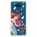 Funda para LG K50S Oficial de Disney Ariel y Sebastián Burbujas - La Sirenita