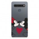 Funda para LG K61 Oficial de Disney Mickey y Minnie Beso - Clásicos Disney