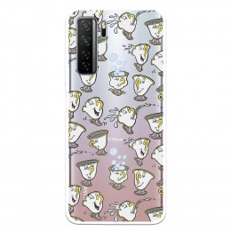 Funda para Huawei P40 Lite 5G Oficial de Disney Chip Potts Siluetas - La Bella y la Bestia