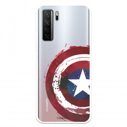 Funda para Huawei P40 Lite 5G Oficial de Marvel Capitán América Escudo Transparente - Marvel