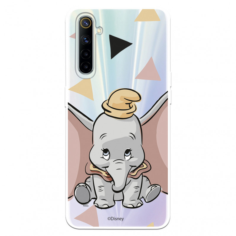 Funda para Realme 6 Oficial de Disney Dumbo Silueta Transparente - Dumbo