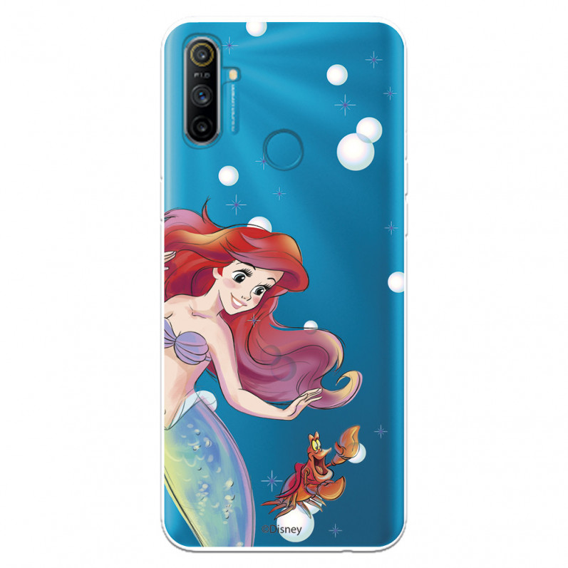 Funda para Realme 6i Oficial de Disney Ariel y Sebastián Burbujas - La Sirenita