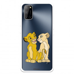 Funda para Oppo A52 Oficial de Disney Simba y Nala Silueta - El Rey León