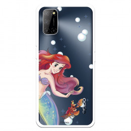 Funda para Oppo A52 Oficial de Disney Ariel y Sebastián Burbujas - La Sirenita