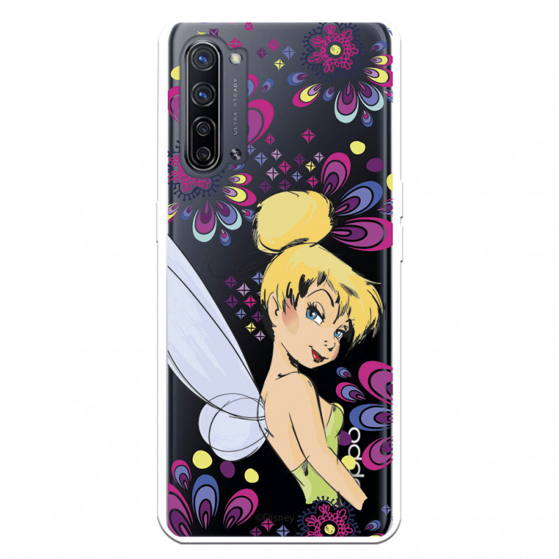 Funda para Oppo Find X2 Neo Oficial de Disney Campanilla Flores - Peter Pan