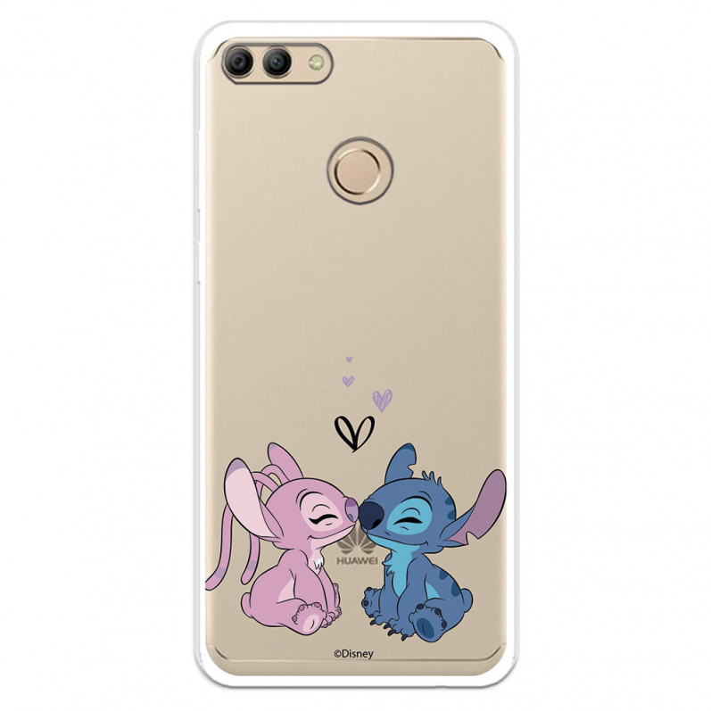 Funda para Huawei Y9 2018 Oficial de Disney Angel & Stitch Beso - Lilo & Stitch