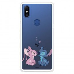 Funda para Xiaomi Mi Mix 3 Oficial de Disney Angel & Stitch Beso - Lilo & Stitch