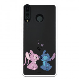 Funda para Huawei P30 Lite Oficial de Disney Angel & Stitch Beso - Lilo & Stitch