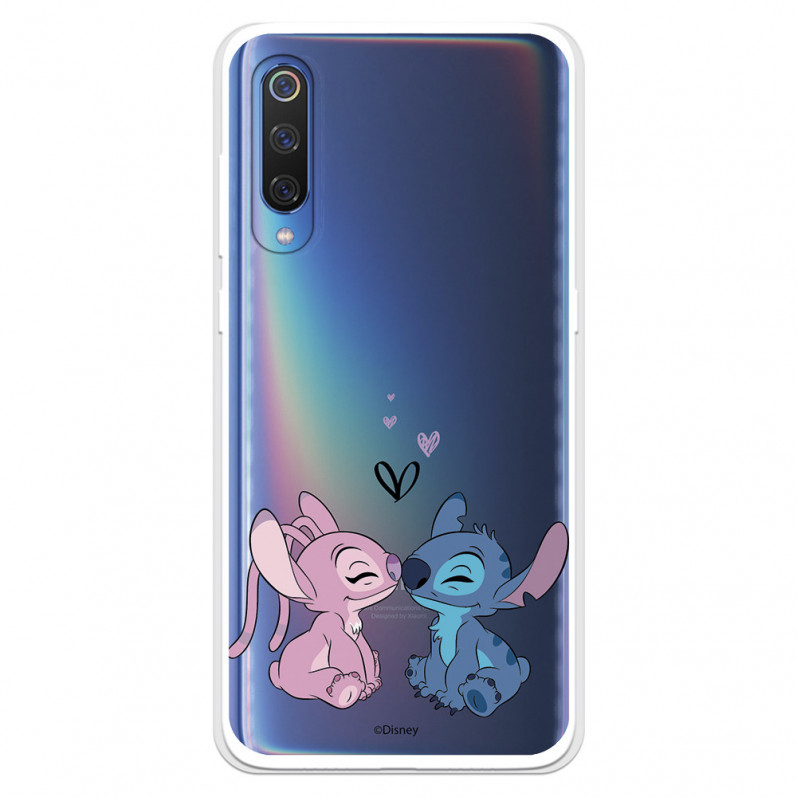 Funda para Xiaomi Mi 9 Oficial de Disney Angel & Stitch Beso - Lilo & Stitch