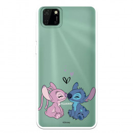 Funda para Huawei Y5p Oficial de Disney Angel & Stitch Beso - Lilo & Stitch