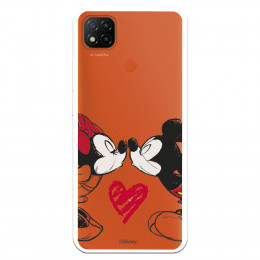 Funda para Xiaomi Redmi 9C Oficial de Disney Mickey y Minnie Beso - Clásicos Disney