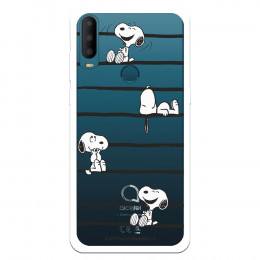 Funda para Alcatel 1B 2020 Oficial de Peanuts Snoopy rayas - Snoopy