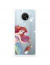 Funda para Nokia 7.2 Oficial de Disney Ariel y Sebastián Burbujas - La Sirenita